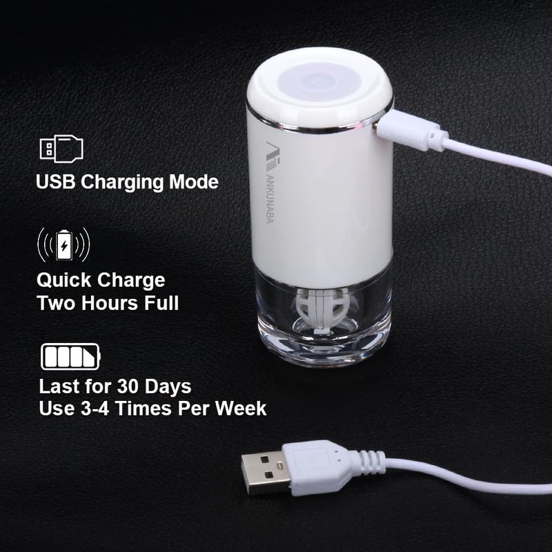 ANKUNABA Contact Lens Cleaner, Portable Soft Contact Lens Cleaning Machine with USB Charger, Automatic Vibration Contact Lenses Cleaner Case for Traveling (White) - Image 5
